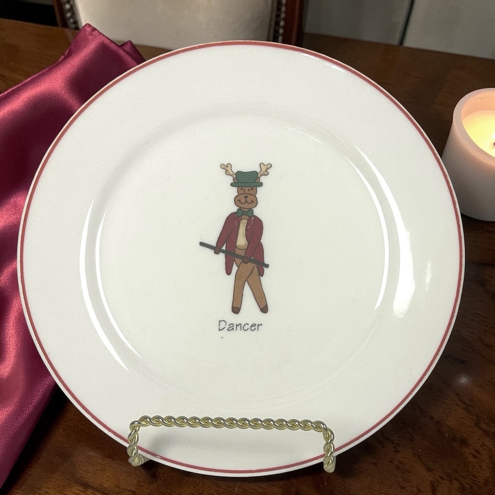 LTD Commodities SANTA'S REINDEER DANCER CHRISTMAS PLATE/SALAD/DESSERT🎄🎄🎄